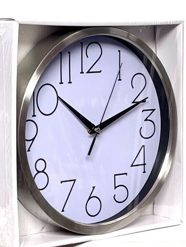 Wall clock silver - 10'',